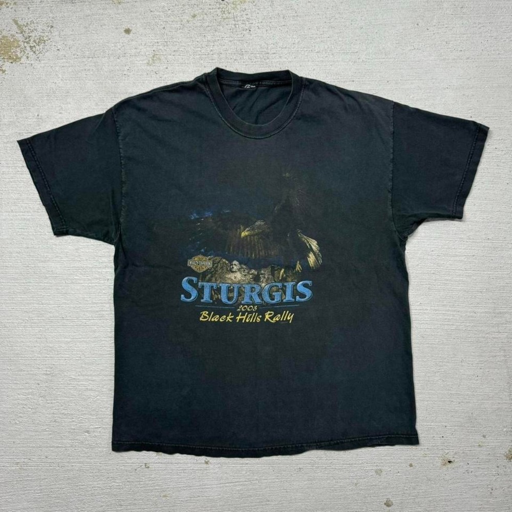 Y2k Harley Davidson 2003 Sturgis‎ Black Hills Rally Faded Shirt Size XL